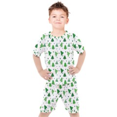 Christmas-trees Kids  Tee And Shorts Set