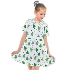 Christmas-trees Kids  Short Sleeve Shirt Dress by nateshop