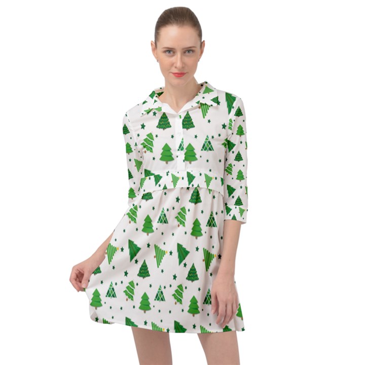 Christmas-trees Mini Skater Shirt Dress