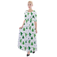 Christmas-trees Half Sleeves Maxi Dress by nateshop