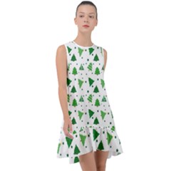 Christmas-trees Frill Swing Dress by nateshop