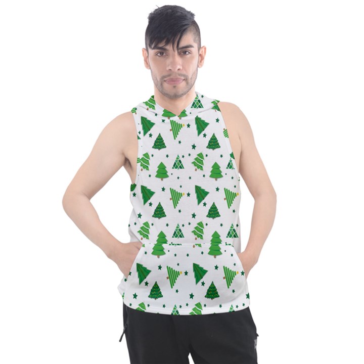 Christmas-trees Men s Sleeveless Hoodie