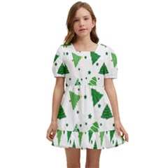 Christmas-trees Kids  Short Sleeve Dolly Dress by nateshop