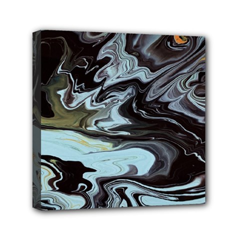 Abstract Painting Black Mini Canvas 6  X 6  (stretched) by nateshop