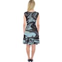 Abstract Painting Black Capsleeve Midi Dress View2