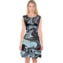 Abstract Painting Black Capsleeve Midi Dress View1