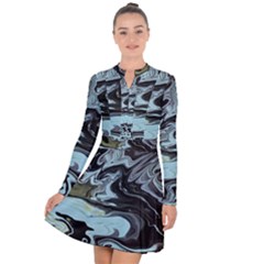 Abstract Painting Black Long Sleeve Panel Dress by nateshop