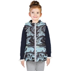 Abstract Painting Black Kids  Hooded Puffer Vest