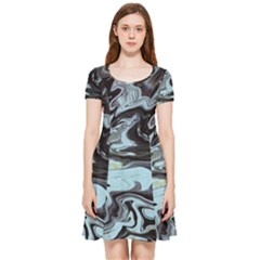 Abstract Painting Black Inside Out Cap Sleeve Dress by nateshop