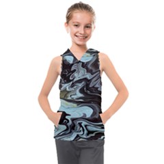 Abstract Painting Black Kids  Sleeveless Hoodie by nateshop