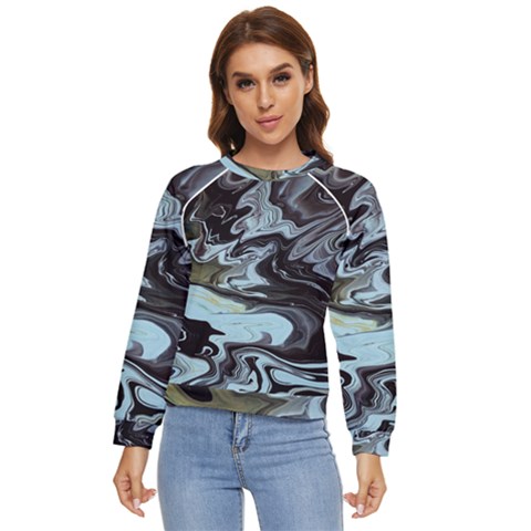 Abstract Painting Black Women s Long Sleeve Raglan Tee by nateshop