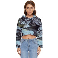 Abstract Painting Black Women s Lightweight Cropped Hoodie