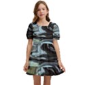 Abstract Painting Black Kids  Short Sleeve Dolly Dress View1