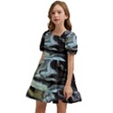 Abstract Painting Black Kids  Short Sleeve Dolly Dress View2