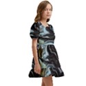 Abstract Painting Black Kids  Short Sleeve Dolly Dress View3