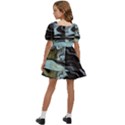 Abstract Painting Black Kids  Short Sleeve Dolly Dress View4