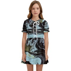 Abstract Painting Black Kids  Sweet Collar Dress