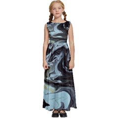 Abstract Painting Black Kids  Satin Sleeveless Maxi Dress by nateshop