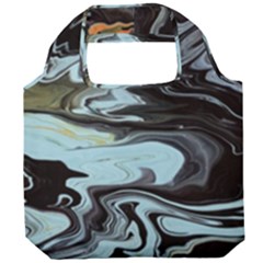 Abstract Painting Black Foldable Grocery Recycle Bag