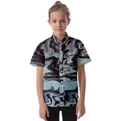 Abstract Painting Black Kids  Short Sleeve Shirt