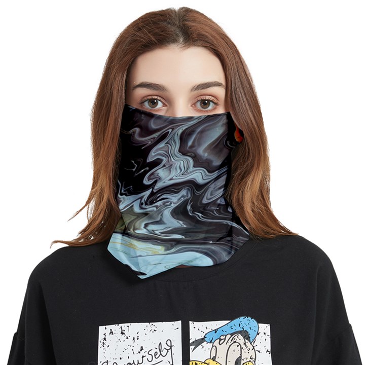 Abstract Painting Black Face Covering Bandana (Two Sides)