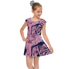 Abstract Painting Pink Kids  Cap Sleeve Dress by nateshop