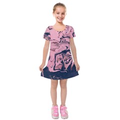 Abstract Painting Pink Kids  Short Sleeve Velvet Dress by nateshop