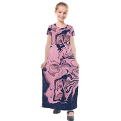 Abstract Painting Pink Kids  Short Sleeve Maxi Dress by nateshop