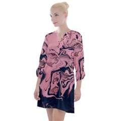 Abstract Painting Pink Open Neck Shift Dress by nateshop