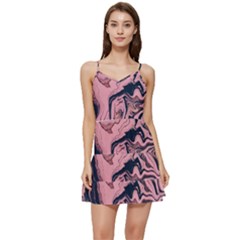 Abstract Painting Pink Short Frill Dress by nateshop