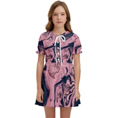 Abstract Painting Pink Kids  Sweet Collar Dress