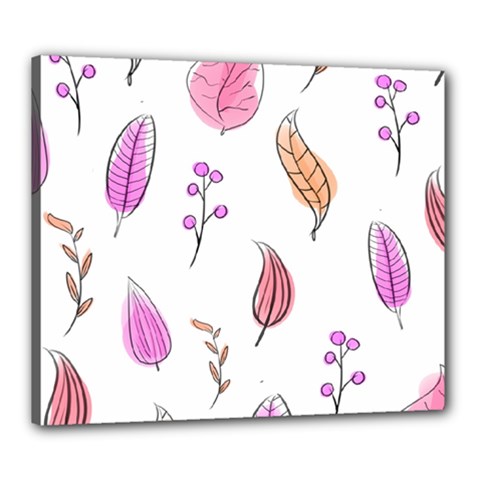 Leaves-pink Canvas 24  X 20  (stretched) by nateshop