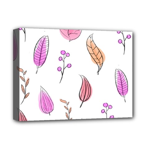 Leaves-pink Deluxe Canvas 16  X 12  (stretched)  by nateshop