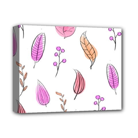 Leaves-pink Deluxe Canvas 14  X 11  (stretched) by nateshop