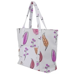 Leaves-pink Zip Up Canvas Bag by nateshop