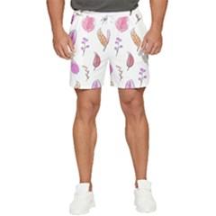 Leaves-pink Men s Runner Shorts