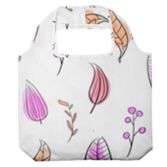 Leaves-pink Premium Foldable Grocery Recycle Bag