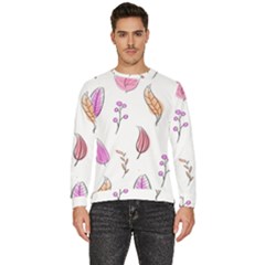 Leaves-pink Men s Fleece Sweatshirt