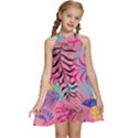 Illustration Kids  Halter Collar Waist Tie Chiffon Dress View1