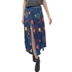 Geometris Velour Split Maxi Skirt