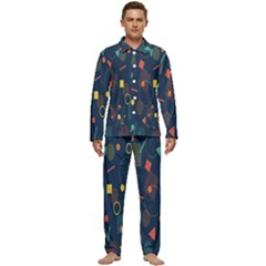 Geometris Men s Long Sleeve Velvet Pocket Pajamas Set