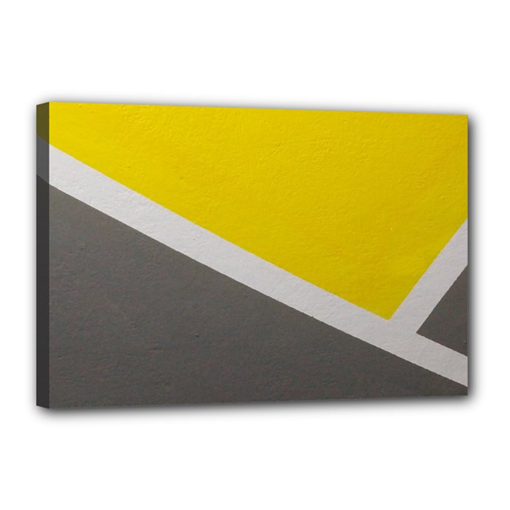 Pattern Yellow And Gray Canvas 18  x 12  (Stretched)