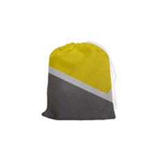 Pattern Yellow And Gray Drawstring Pouch (small) by nateshop