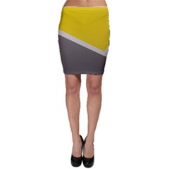 Pattern Yellow And Gray Bodycon Skirt by nateshop