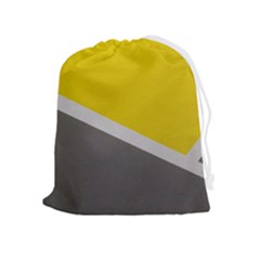 Pattern Yellow And Gray Drawstring Pouch (xl) by nateshop