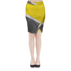 Pattern Yellow And Gray Midi Wrap Pencil Skirt by nateshop