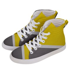 Pattern Yellow And Gray Men s Hi-top Skate Sneakers by nateshop