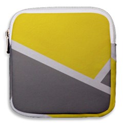 Pattern Yellow And Gray Mini Square Pouch by nateshop