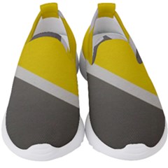 Pattern Yellow And Gray Kids  Slip On Sneakers by nateshop