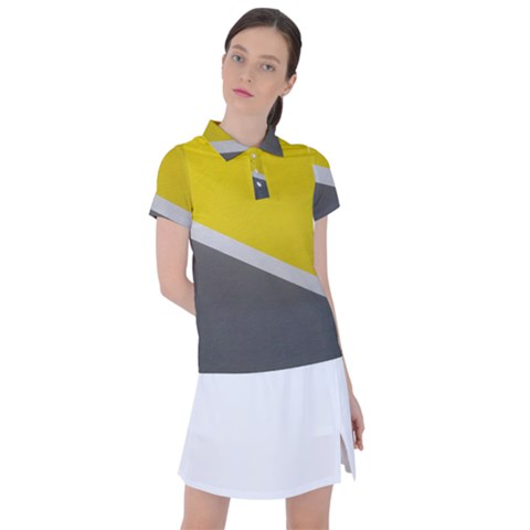 Pattern Yellow And Gray Women s Polo Tee by nateshop